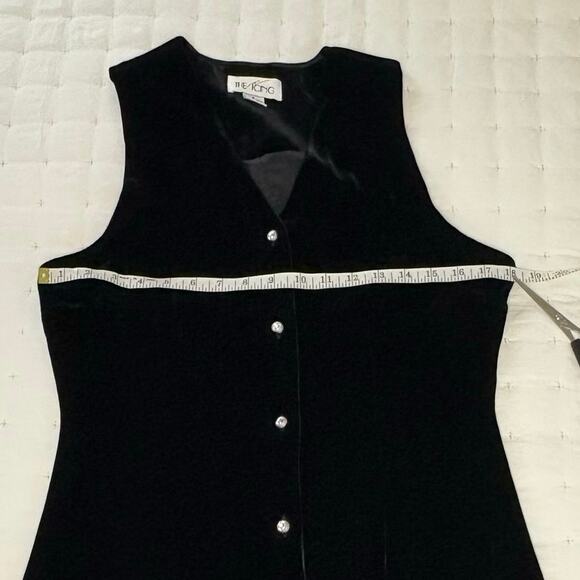 VTG The Icing Velvet Column Dress Women's 8 Black Sleeveless V-neck 90s EUC - Picture 11 of 11